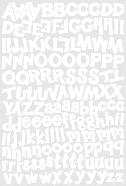 Funky Alphabet Cardstock Sticker Sheet - White