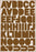 Square Brown Alpha Sticker Sheet - 8.25" x 5.75"