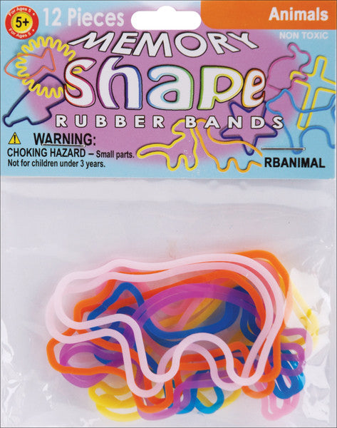 Memory Shaped Rubber Bands - 12 Ct