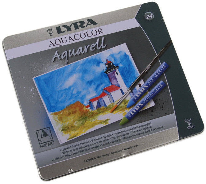 Lyra Aquacolor Watersoluble Crayons - 24 Ct