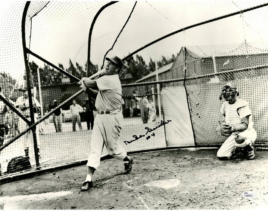 Duke Snider Signed B/W Batting 16x20 Photo (JSA)