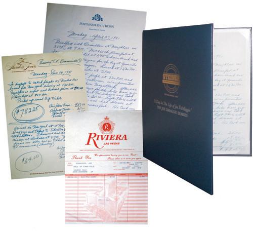 Joe DiMaggio Diaries Unframed in Jostens Folder