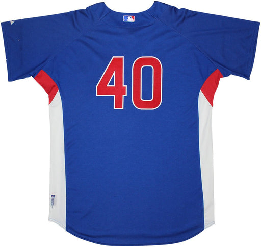 James Russell #40 2010 cubs Game Used Batting Practice Cool Base Blue Jersey(50)