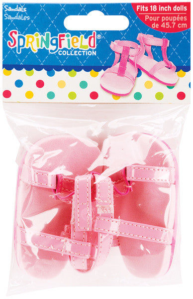 Doll Clothes Strappy Sandals - Pink