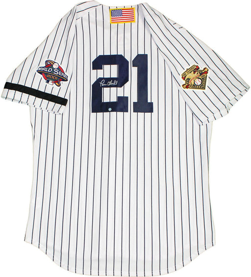 Paul O'Neill Signed New York Yankees Authentic Pinstripe Jersey with 2001 WS Patch  AL 100th Anniversary Patches   USA Flag and Armband (Size 48)