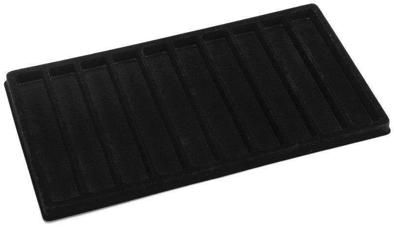 Black Velvet Jewelry Tray 10 Compartments 13.25" x 7.5"