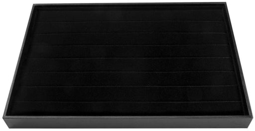 Black Velvet Jewelry Ring Display Tray - 1.25" x 14" x 9.5"