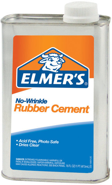 Elmer's No Wrinkle Rubber Cement-16 Oz s