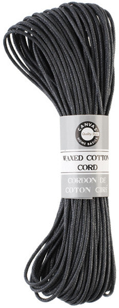 Black Waxed Cotton Cord - 45 Feet