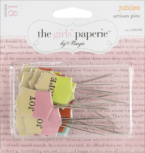 Jubilee Artisan Pins 18/Pkg-6 Words/3 Each