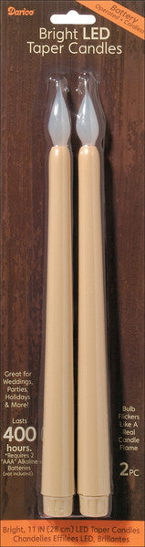 Ivory LED 11" Taper Candle - 2 Ct