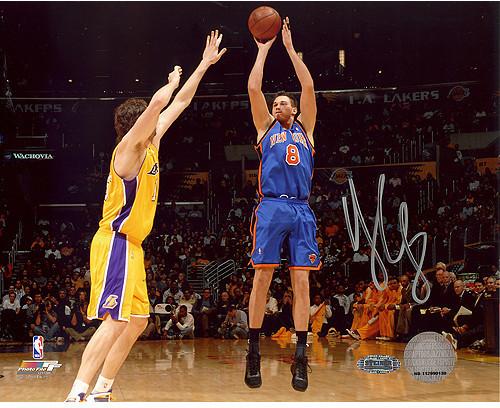 Danilo Gallinari Knicks Blue Jersey Jump Shot vs Lakers 8x10 photo