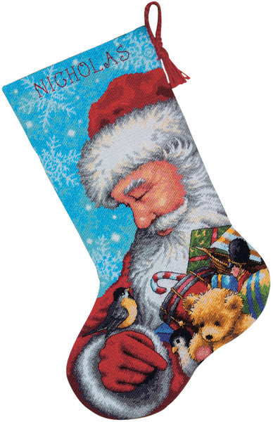 Santa & Toys Stocking Needlepoint Kit