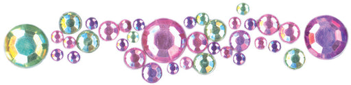 Citron, Lavender and Light Pink Crystal Round Sticker - 3 Ct