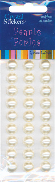 Natural Crystal 10mm Round Pearls Stickers - 27 Ct