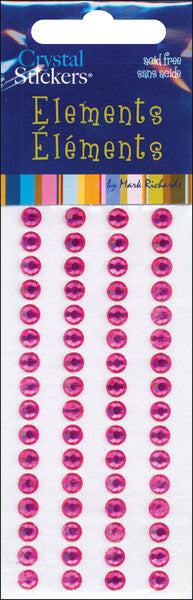 Hot Pink Crystal 5mm Round Sticker Elements - 68 Ct