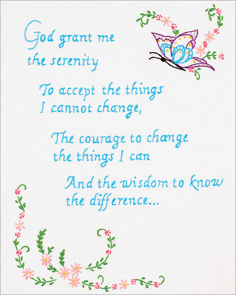 Stamped White Sampler 11"X14"-Serenity Prayer