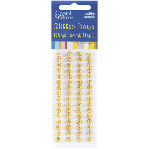 Gold Glitter 5mm Dome Stickers - 64 Ct