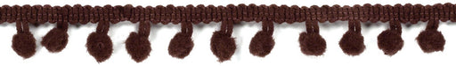 Ribbon .5"-Pompoms/Chestnut