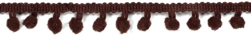 Ribbon .5"-Pompoms/Chestnut