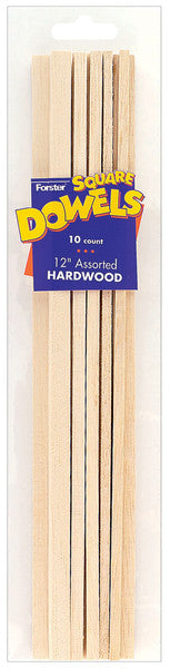 Square Craft Dowels 12" 10/Pkg