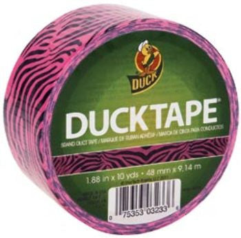 Patterned Duck Tape 1.88" - 10 Yd Roll-Pink Zebra