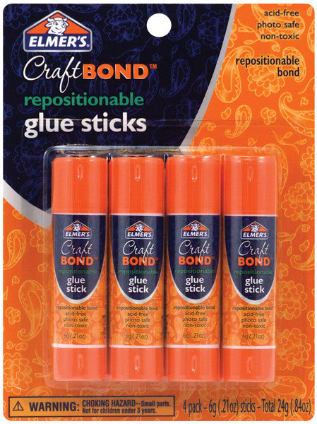 Elmer's Repositionable Glue Sticks 4Pk-.21 Oz Each