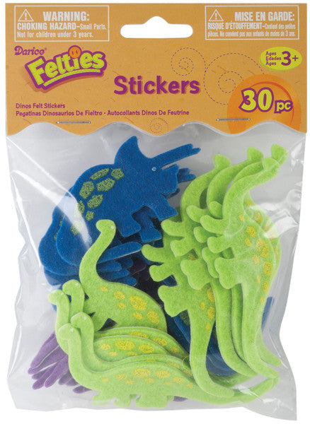 Feltie Stickers 30/Pkg-Dinos