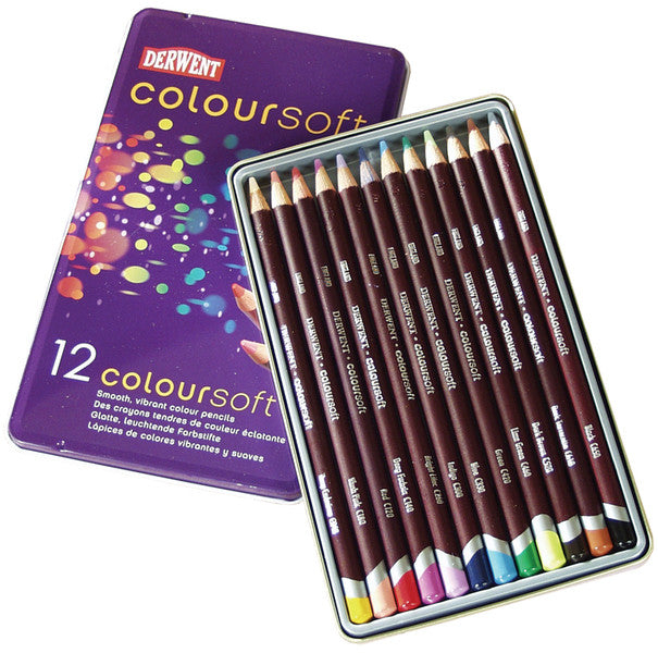 Derwent Coloursoft Pencil Tin 12/Pkg