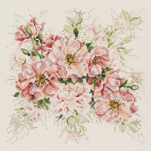 Garden Roses Counted Cross Stitch Kit-13x13" 14 Ct