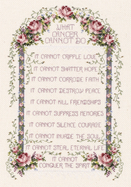 What Cancer Cannot Do Counted Cross Stitch Kit