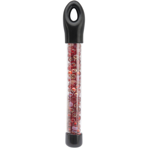 Glass Bead Tubes 24 Grams-2/0 Ruby Mix