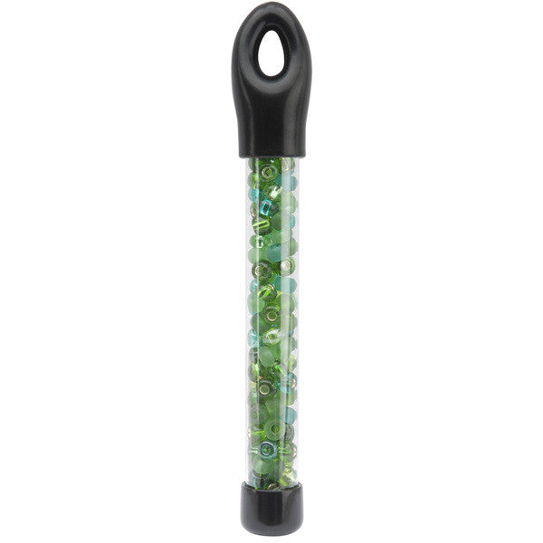 Glass Bead Tubes 24 Grams-2/0 Green Mix