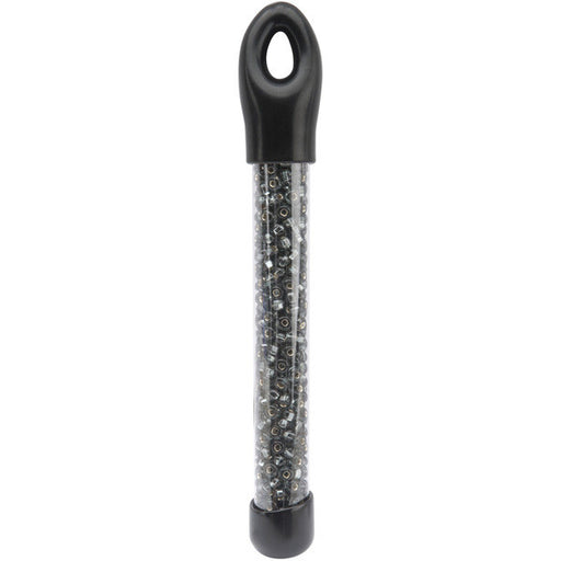 Glass Bead Tubes 24g Black Diamond Silver Lined