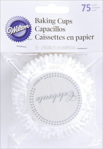 Standard Baking Cups 75/Pkg-Celebrate Silver