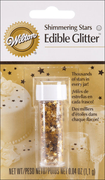 Edible Glitter .04 Ounces/Pkg-Gold Stars