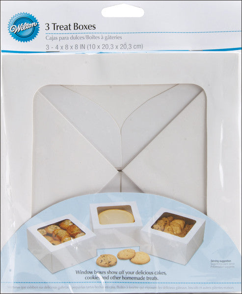 Large Treat Box 8"X8"X4" 3/Pkg-White