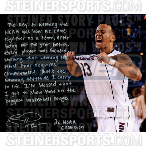 Shabazz Napier Signed Connecticut Huskies Celebration NCAA Men's Final Four Championship 16x20 Story Photo