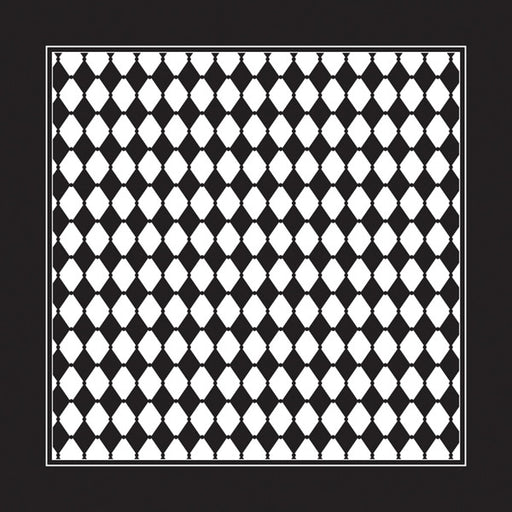 Domestic Bandanna 22"X22"-Black/White Diamond