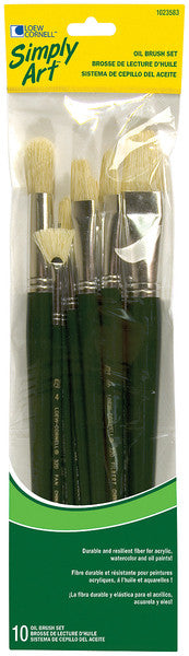 Simply Art Bristle Brush Set Short Handle-12 Pc