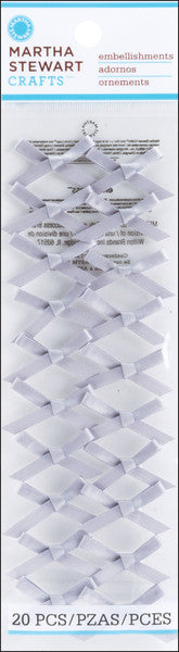 Doily Lace Ribbon Bows 20/Pkg-Silver