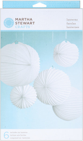 Doily Lace Lanterns Kit - Makes 6-White Accordian