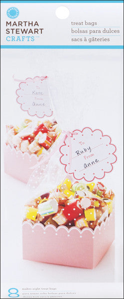 Vintage Girl Treat Bags 8/Pkg-Pink Scalloped