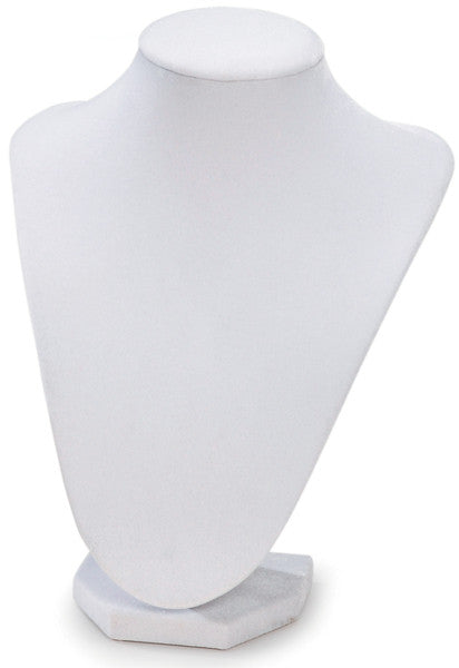 3D Velvet Necklace Stand 9"-White