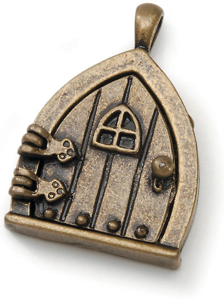 Fairy Door Metal Charm 1/Pkg-Antique Bronze