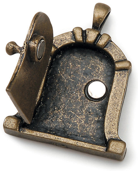 Fairy Door Metal Charm 1/Pkg-Antique Bronze Dome