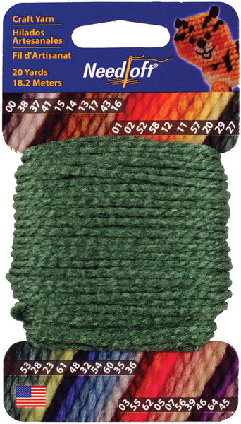 Needloft Craft Yarn 20 Yard Card-Holly