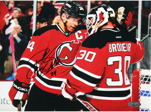 Bryce Salvador Signed New Jersey Devils 8x10 Photo with  Martin Brodeur