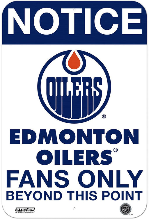 Edmonton Oilers Fans Only 8x12 Aluminum Sign