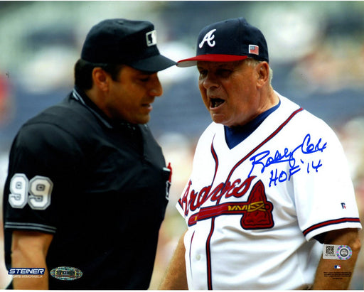 Bobby Cox Signed Arguing With Umpire 8x10 Photo w/ HOF insc (MLB Auth)